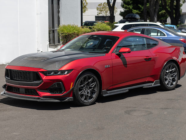 2024-UP FORD MUSTANG S650 | GT350R PERFORMANCE STYLE CARBON FIBER SIDE SKIRTS EXTENSION ROCKER PANELS GROUND EFFECTS